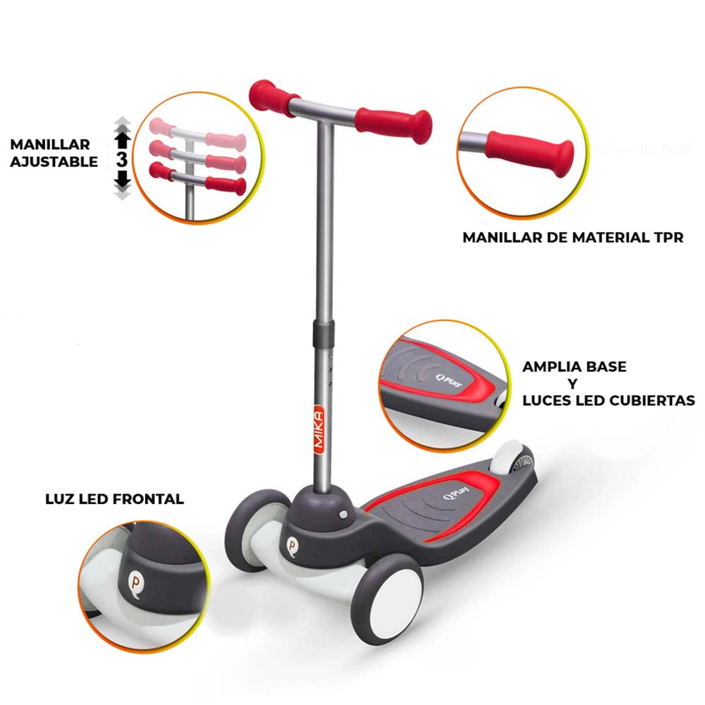 Patinete Infantil Mika Red Qplay - Imagen 2