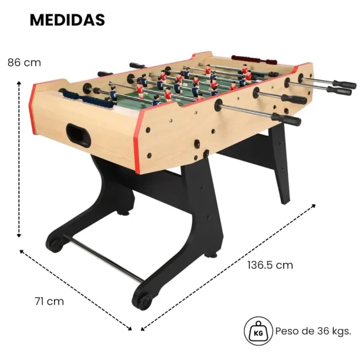 Futbolín Plegable con Ruedas - Imagen 2