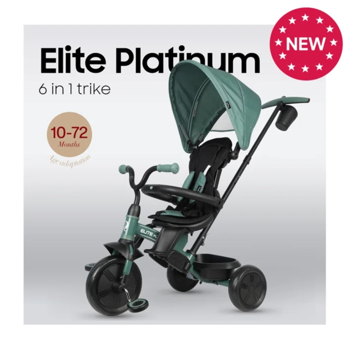Triciclo Evolutivo Qplay Elite Platinum 6 en 1 Verde - Imagen 2