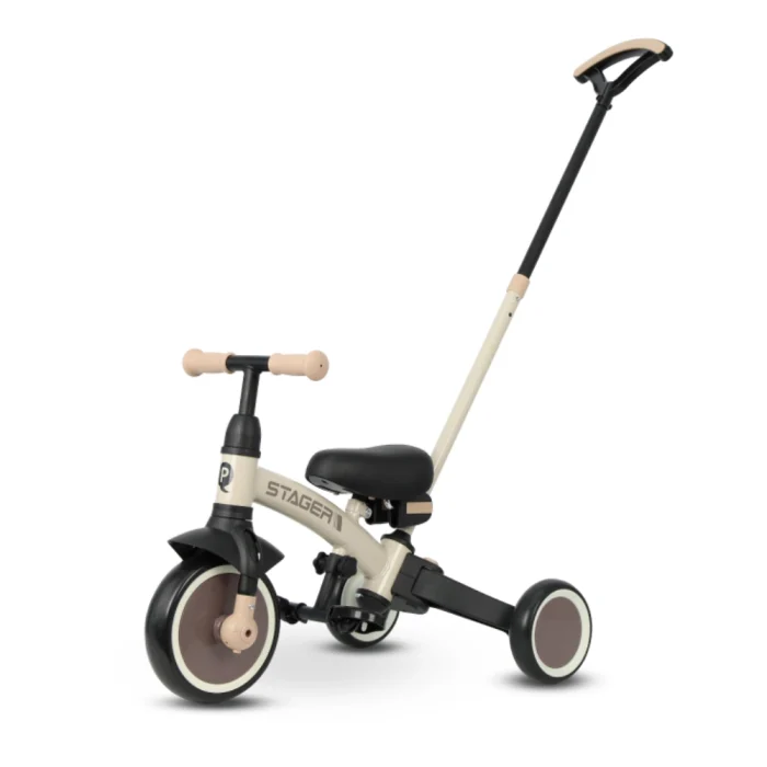 Triciclo y Bicicleta de Equilibrio Qplay Trike Stager - Evolutivo Beige/Marrón