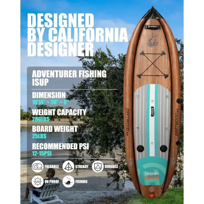 Tabla de Paddle Surf Hinchable Highpi para Pesca - Imagen 2