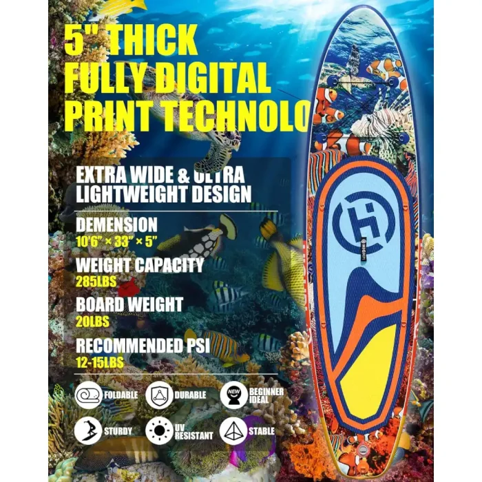 Tabla de Paddle Surf Hinchable Highpi 10'6 Sea World + Regalo Fitness kit Paddle Surf - Imagen 2