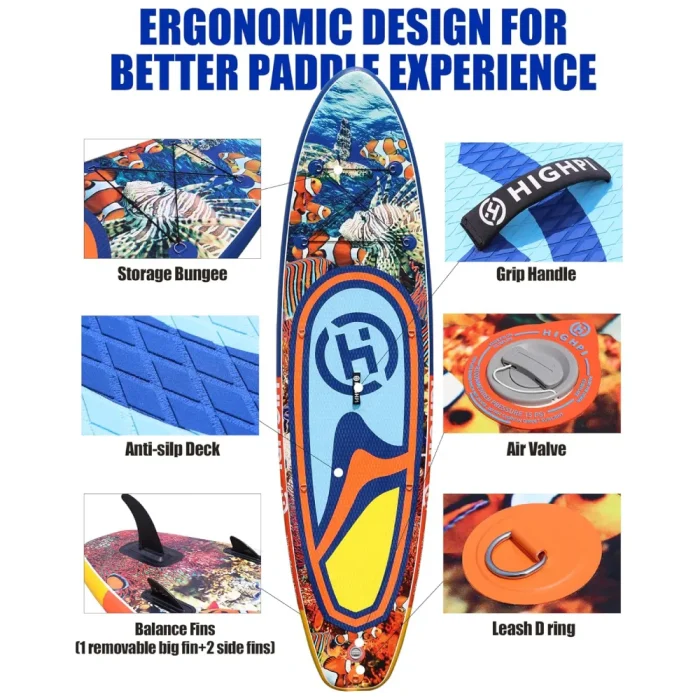 Tabla de Paddle Surf Hinchable Highpi 10'6 Sea World + Regalo Fitness kit Paddle Surf - Imagen 6