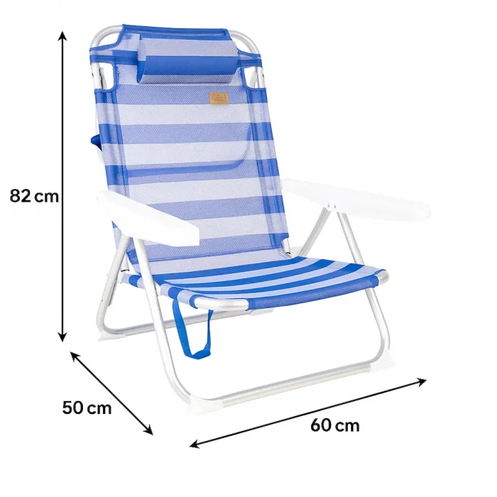 Silla de Playa Plegable Kohala Tubos de Aluminio 22 x 1.0 + Textileno con Asas y Protecciones - Imagen 2