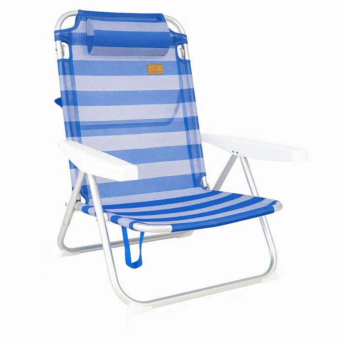 Silla de Playa Plegable Kohala Tubos de Aluminio 22 x 1.0 + Textileno con Asas y Protecciones