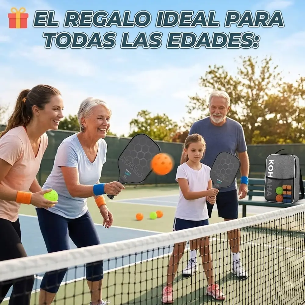 Set 2 Raquetas de Fibra de Carbono + Bolas de Pickleball Kohala - Imagen 6