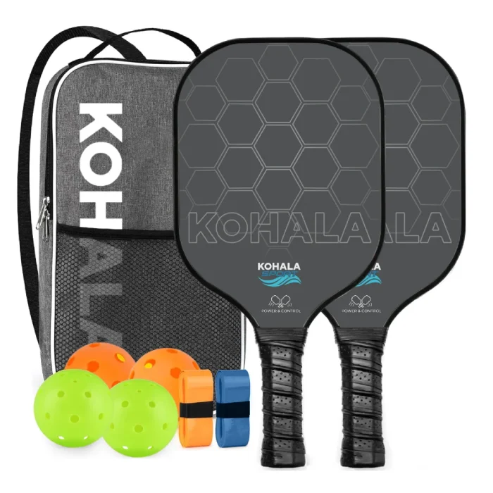 Set 2 Raquetas de Fibra de Vidrio + Bolas de Pickleball Kohala