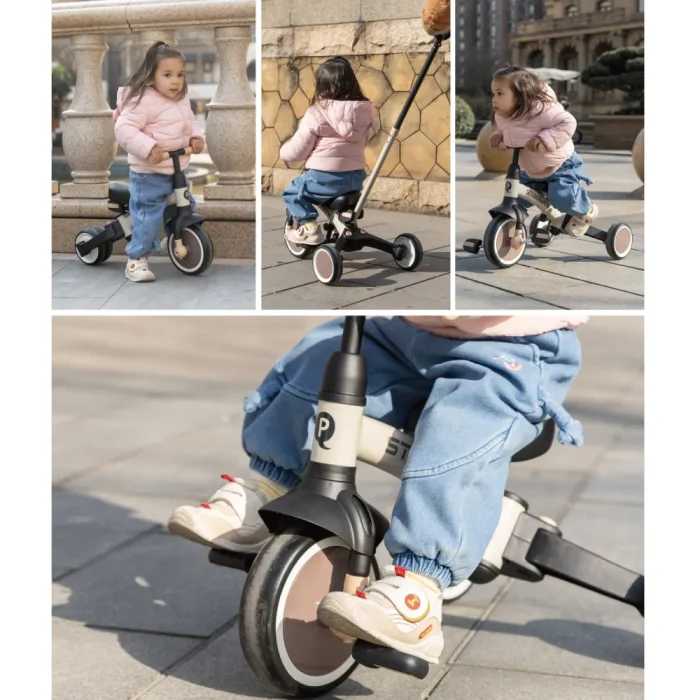 Triciclo y Bicicleta de Equilibrio Qplay Trike Stager - Evolutivo Beige/Marrón - Imagen 7