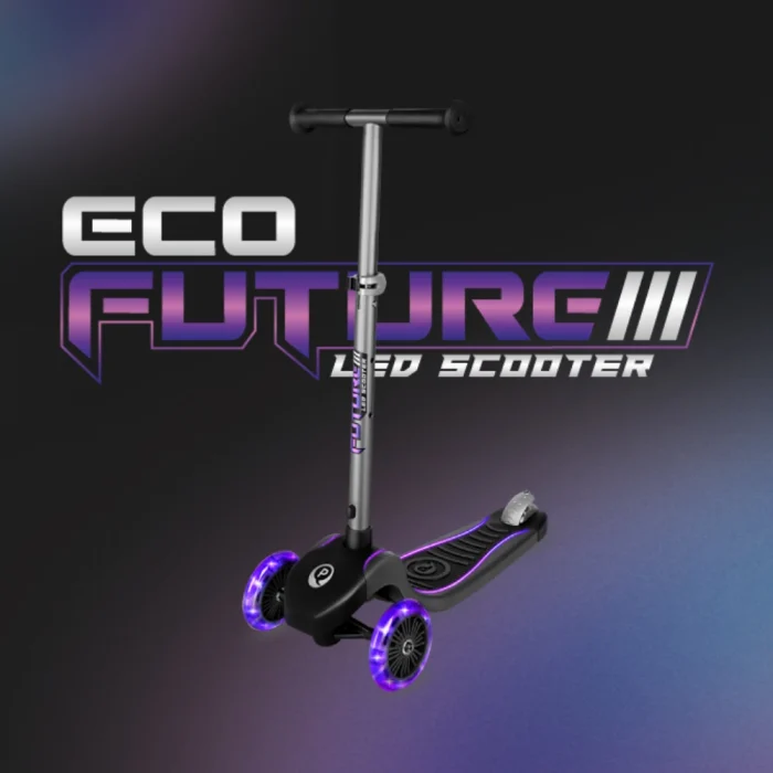 Patinete Future Scooter ECO Morado de Qplay con Luces Led - Imagen 5