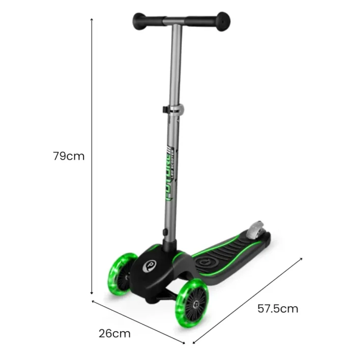 Patinete Future Scooter ECO Verde de Qplay con Luces Led - Imagen 2