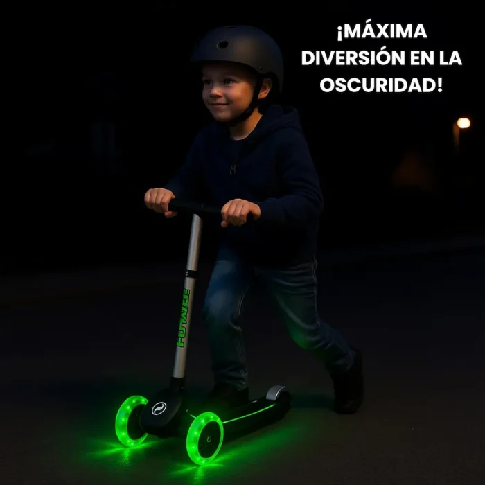 Patinete Future Scooter ECO Verde de Qplay con Luces Led - Imagen 6