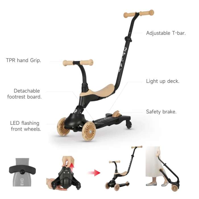 Patinete Qplay Sema EVO 6 en 1 Beige - Imagen 3