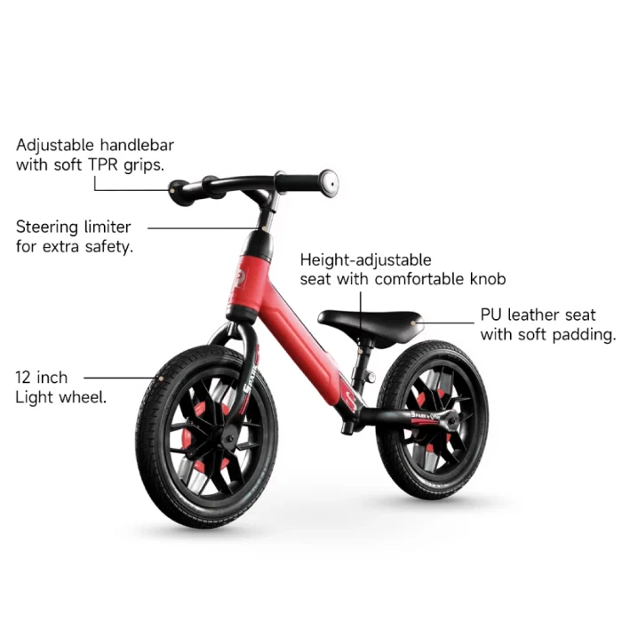 Bicicleta de equilibrio QPlay Spark 12" Rojo con Luces Led - Imagen 2