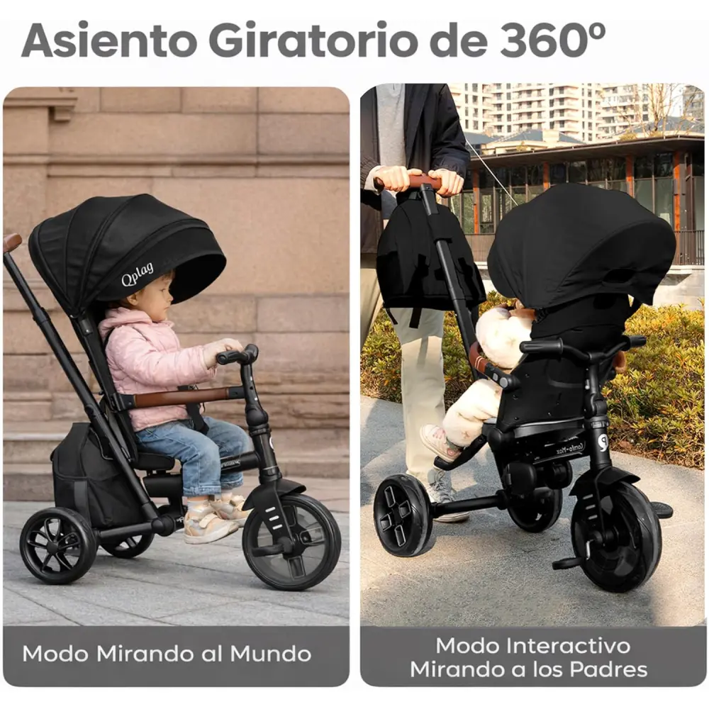 Triciclo Evolutivo Qplay Comfo Max 7 en 1 / 10-72 meses + REGALO de Bolsa para manillar - Imagen 8