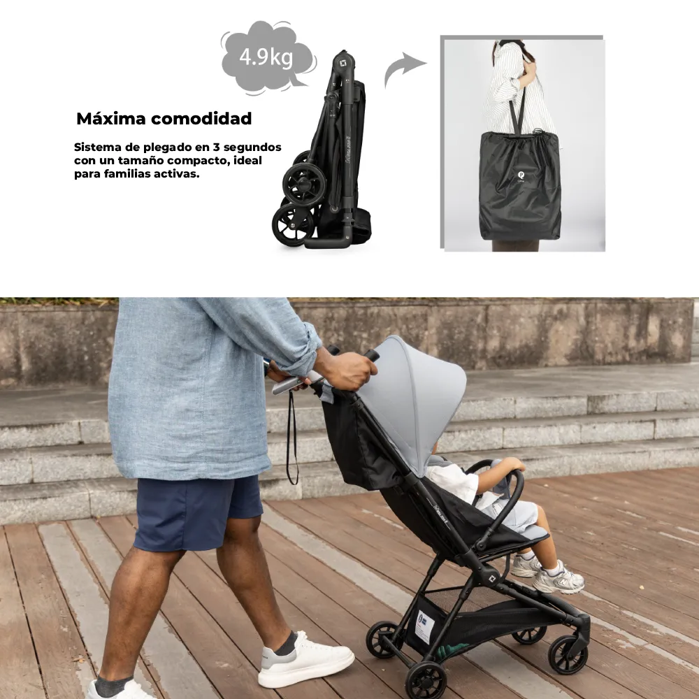Silla de Paseo Qplay Mega Pro Blue - Imagen 5