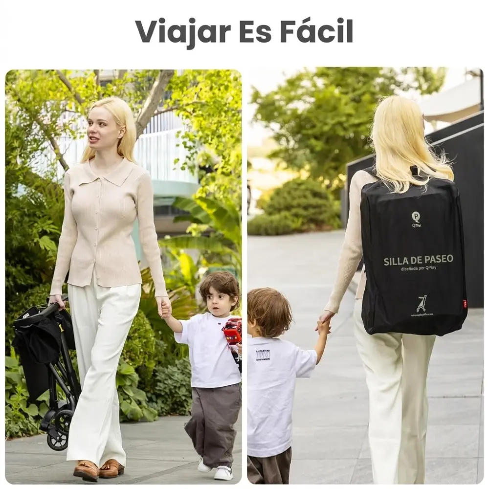 Silla de paseo ultraligera QPlay T18 – Compacta, segura y perfecta para viajar - Imagen 3