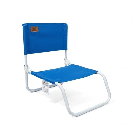 Silla de Playa Baja Plegable Kohala - Estructura de Acero y Tejido Poliéster 600D de Alta Resistencia - Color Azul - 164x47x40cm