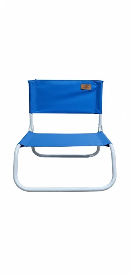 Devessport Silla de Playa Baja Plegable Kohala - Estructura de Acero y Tejido Poliéster 600D de Alta Resistencia - Color Azul - 164x47x40cm