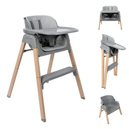 Trona para Bebé 2 en 1 Plegable y Evolutiva (6 a 60 Meses) Kohala Baby - Gris