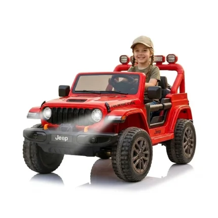 Coche Eléctrico Jeep Wrangler Rojo para Niños Todoterreno de Gran Potencia (24W)