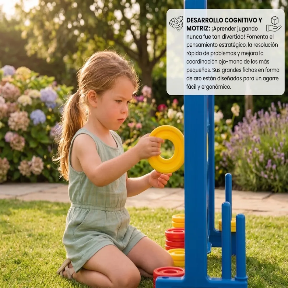 Giant 4 in Line - Juego de 4 en Raya Gigante para Niños y Familia - Juego de Mesa XXL para Jardín, Exterior y Fiestas - Estructura Resistente con Fichas Rojas y Amarillas - Imagen 2