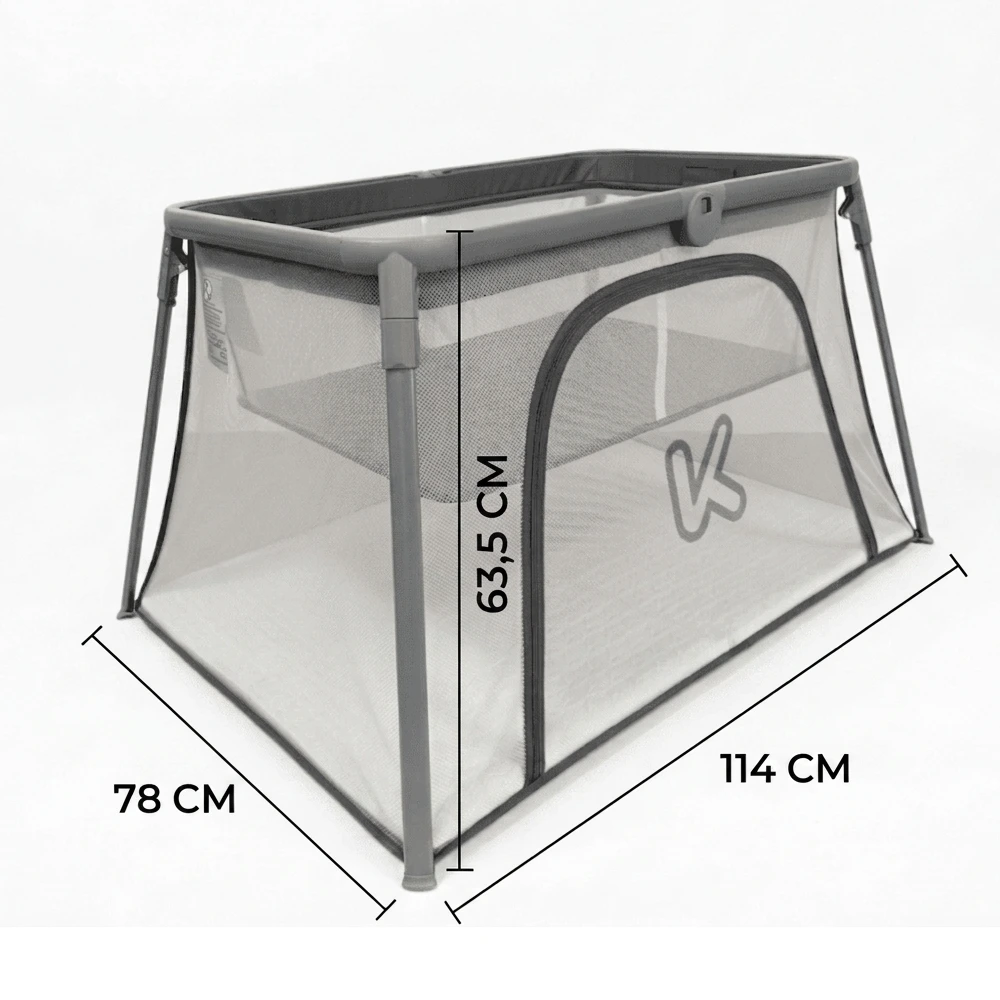 Parque Cuna de Viaje 2 en 1 | Desde Recién Nacido hasta 3 Años | Plegable, con Malla Transpirable, Colchón y Bolsa de Transporte | Estructura de Aluminio Lacado – 114 x 78 x 63,5 cm - Imagen 2