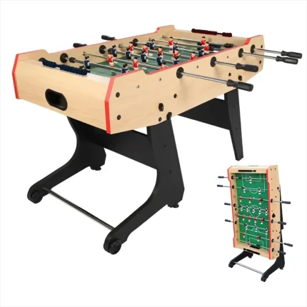 Futbolín plegable con ruedas en madera claro